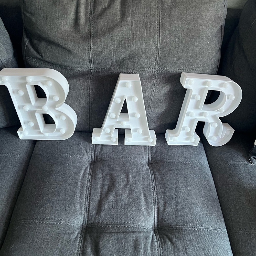 Illuminated BAR Sign - White